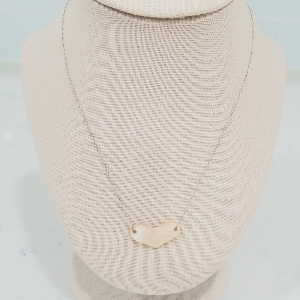 Sterling silver necklace with mother of pearl heart